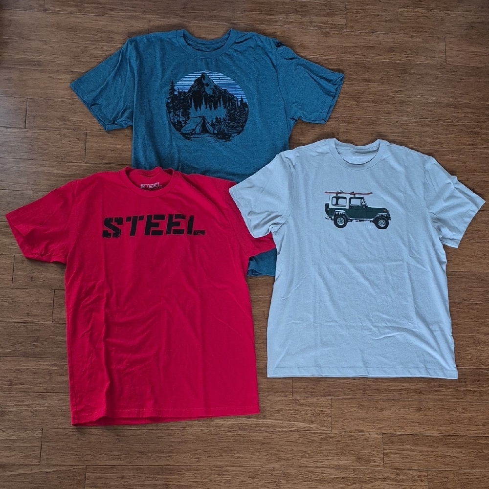Sonoma Red and Blue Short Sleeve Tees Casual Crew Neck